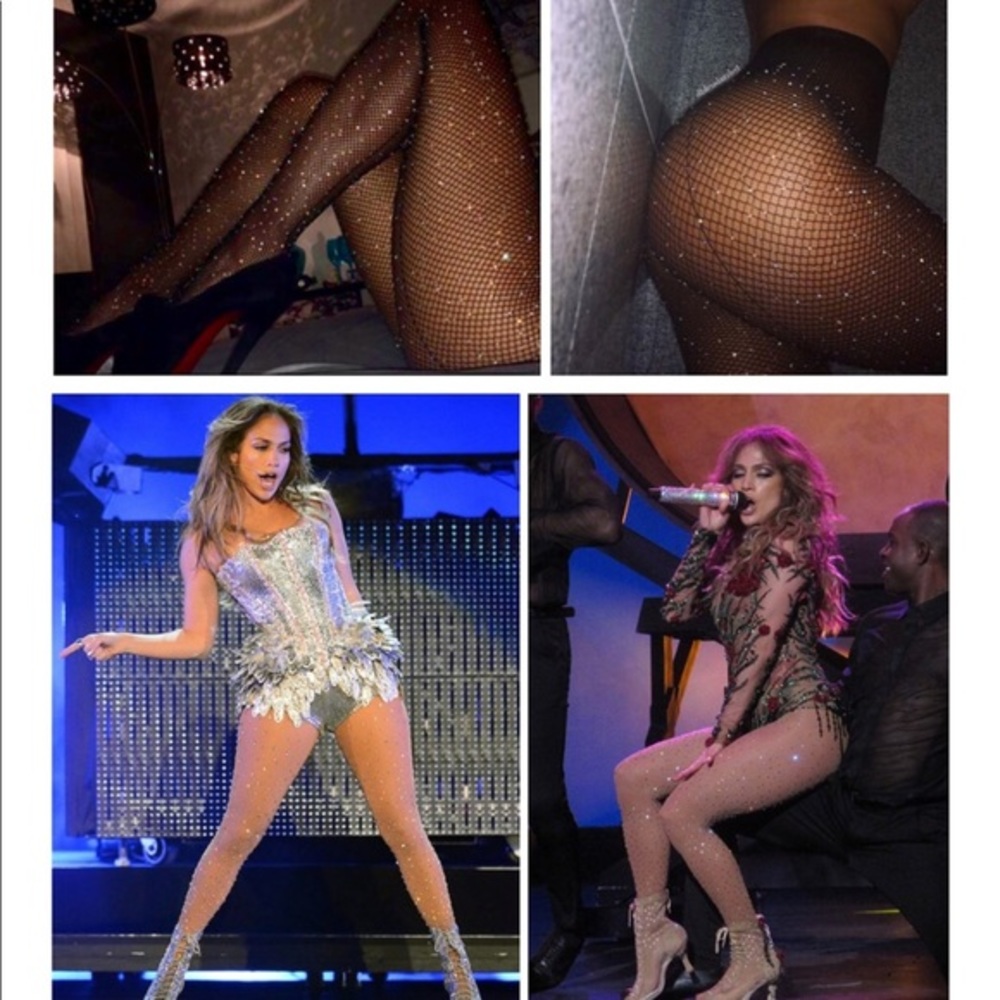 Restocked ❗️Sexy Fishnet Tights Rhinestone - Picture 2 of 7